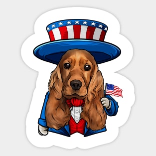 Fourth of July Cocker Spaniel Sticker